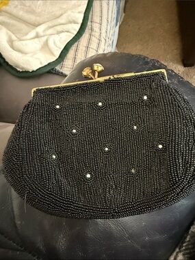 vintage Magid black clutch evening purse.